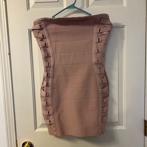 Pale pink strapless dress